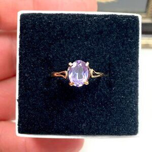 10k Solid Yellow Gold Vintage Genuine Color Changing Sapphire Estate Ring (size